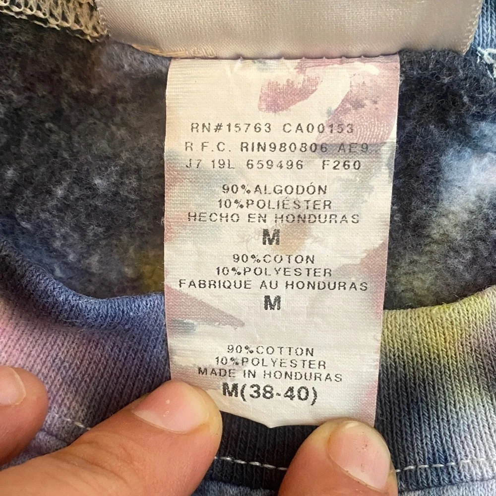 Hanes Yellow and Purple Tie-Dye Crewneck Sweater - Picture 7 of 7